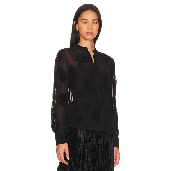 Hemant & Nandita Womens Shirt With Cami in Black Small New Button Down Blouse - Picture 15 of 16